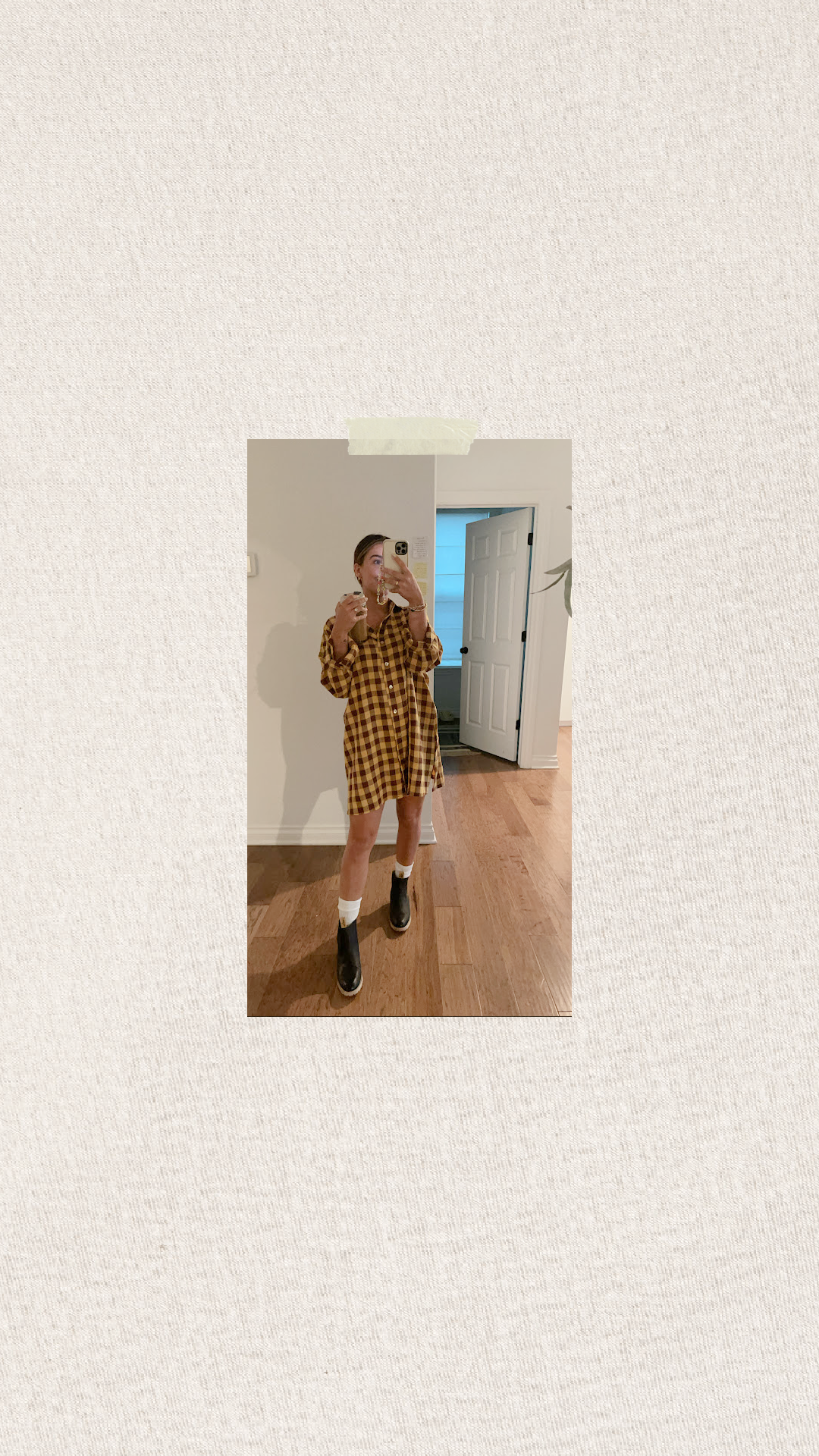 Flannel dress is a closet must, super easy to just throw on. These shoes are from Mija and ill link them here!