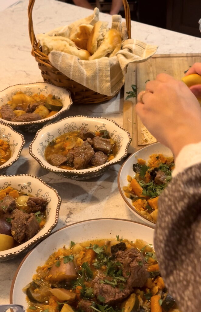 meat stew, vegetable stew